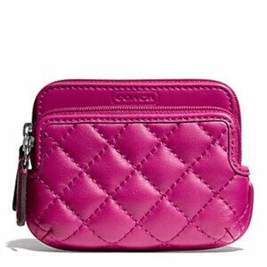Coach Park Quilted Leather Double Zip Wallet